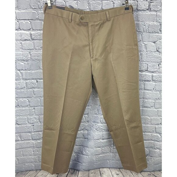 Perry Ellis Portfolio Mens Dress Pants Size 38x29 Sandstone Beige No Iron Flat F - Picture 2 of 9